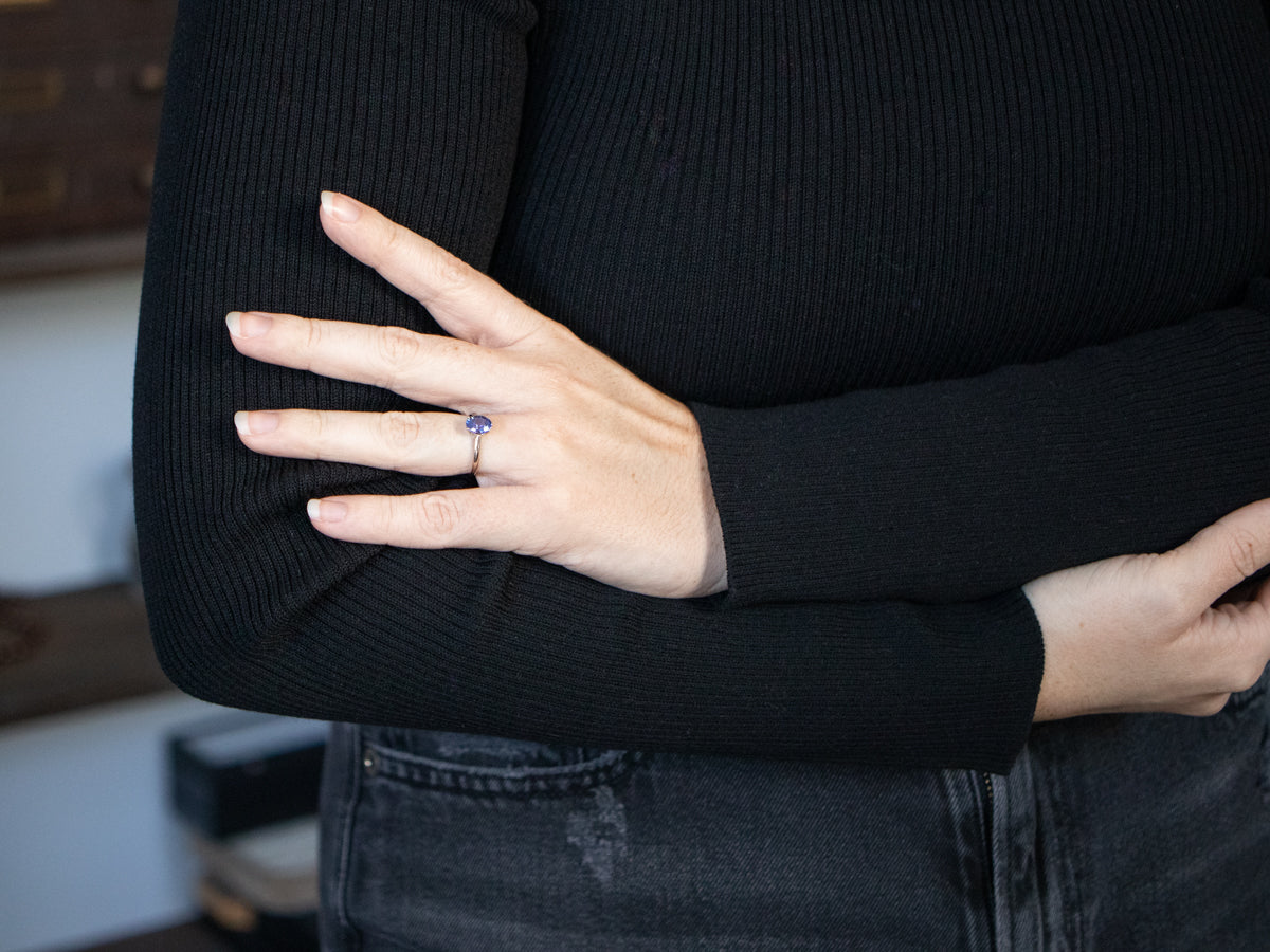 Tanzanite White Gold Solitaire Ring