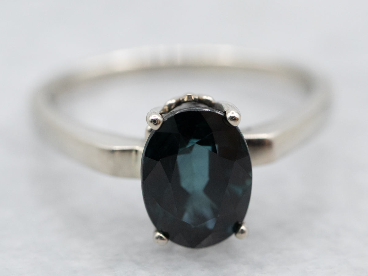 White Gold Sapphire Solitaire Ring