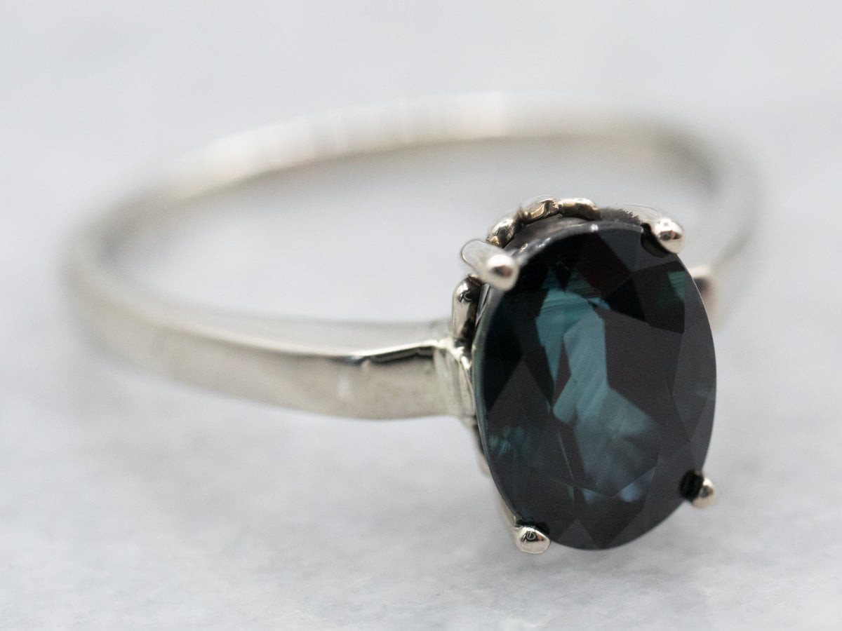 White Gold Sapphire Solitaire Ring