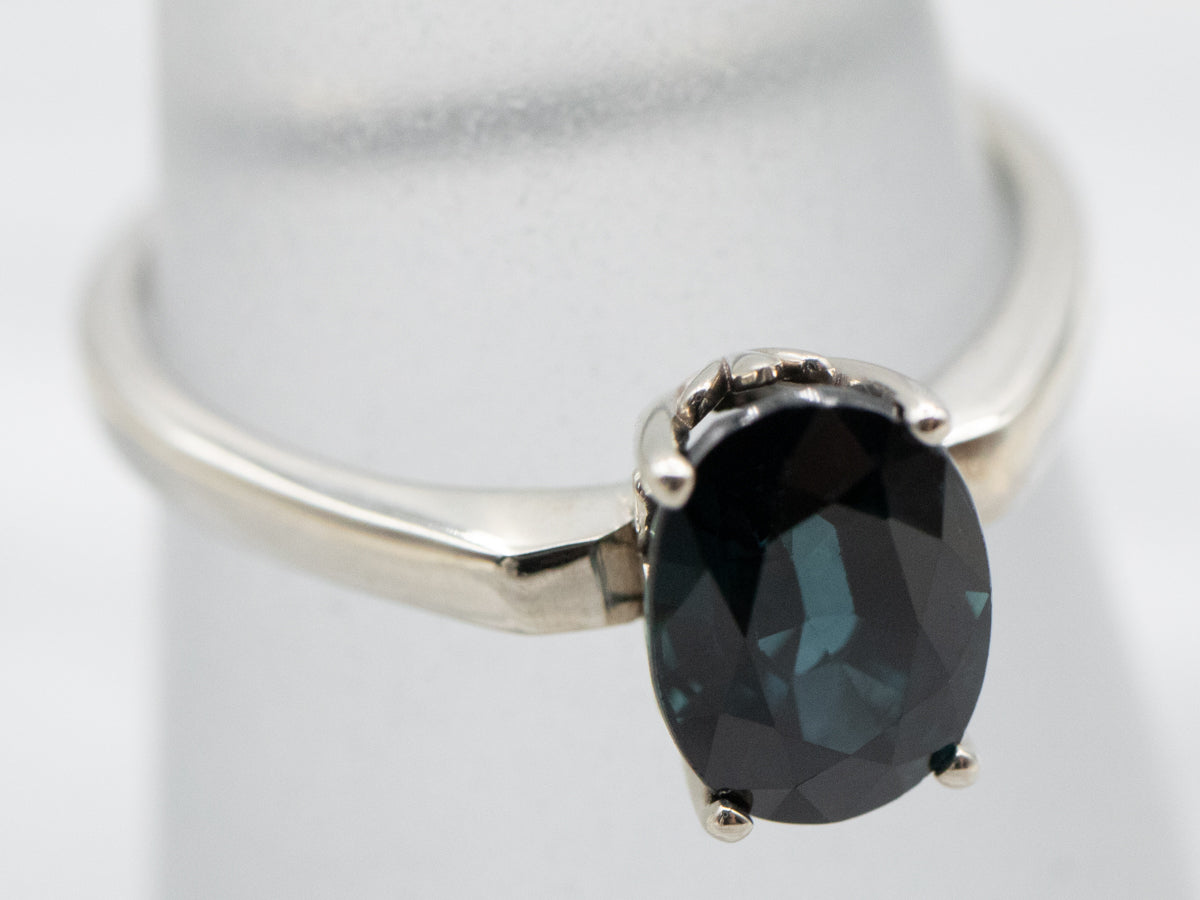 White Gold Sapphire Solitaire Ring