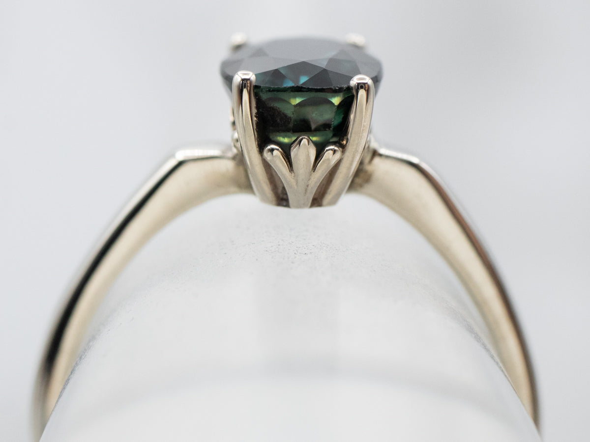 White Gold Sapphire Solitaire Ring