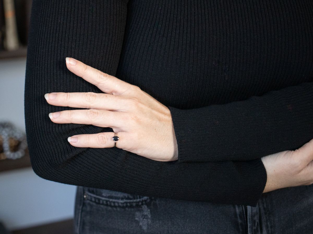 White Gold Sapphire Solitaire Ring