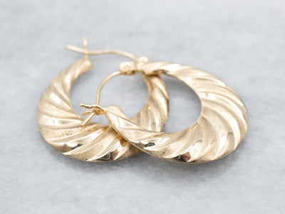 Twisted Gold Hoop Earrings