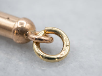 Antique Gold Button Hook Pendant
