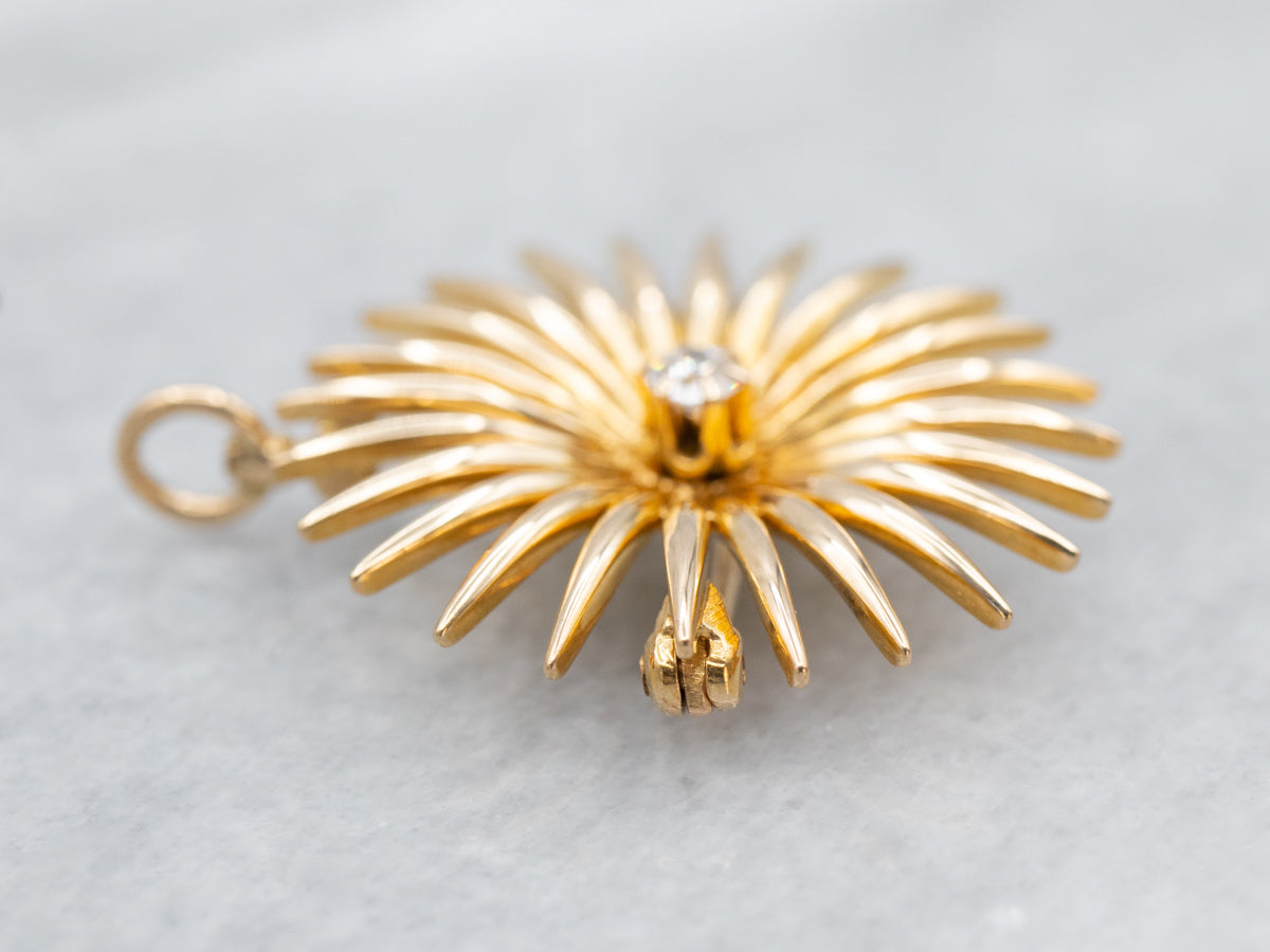 Broche o colgante con forma de estrella de diamantes de talla europea