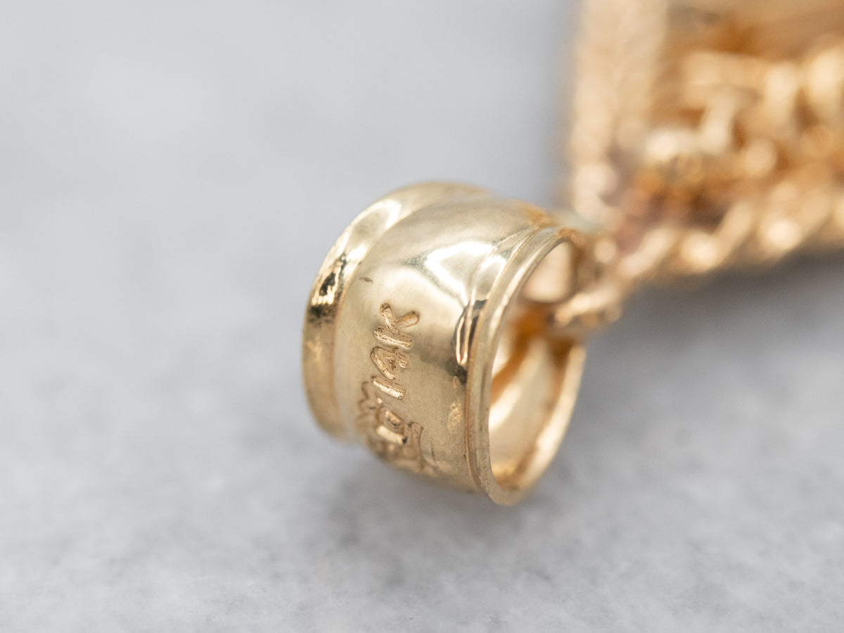 Bold Gold Triangle Emerald Pendant