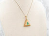 Bold Gold Triangle Emerald Pendant