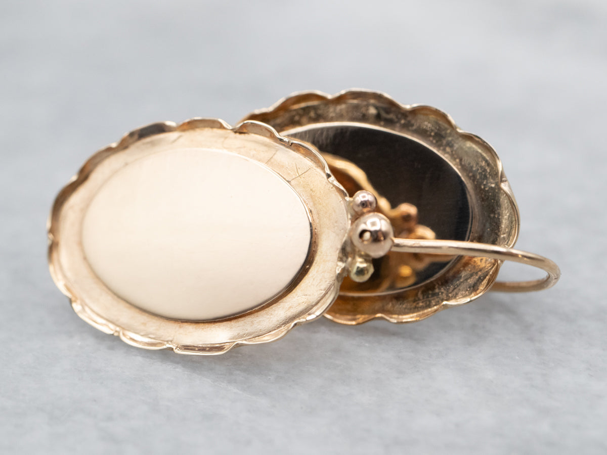 Vintage Gold Cufflink Drop Earrings