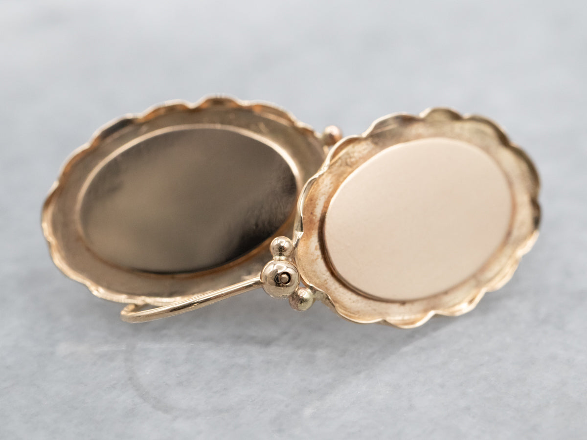 Vintage Gold Cufflink Drop Earrings