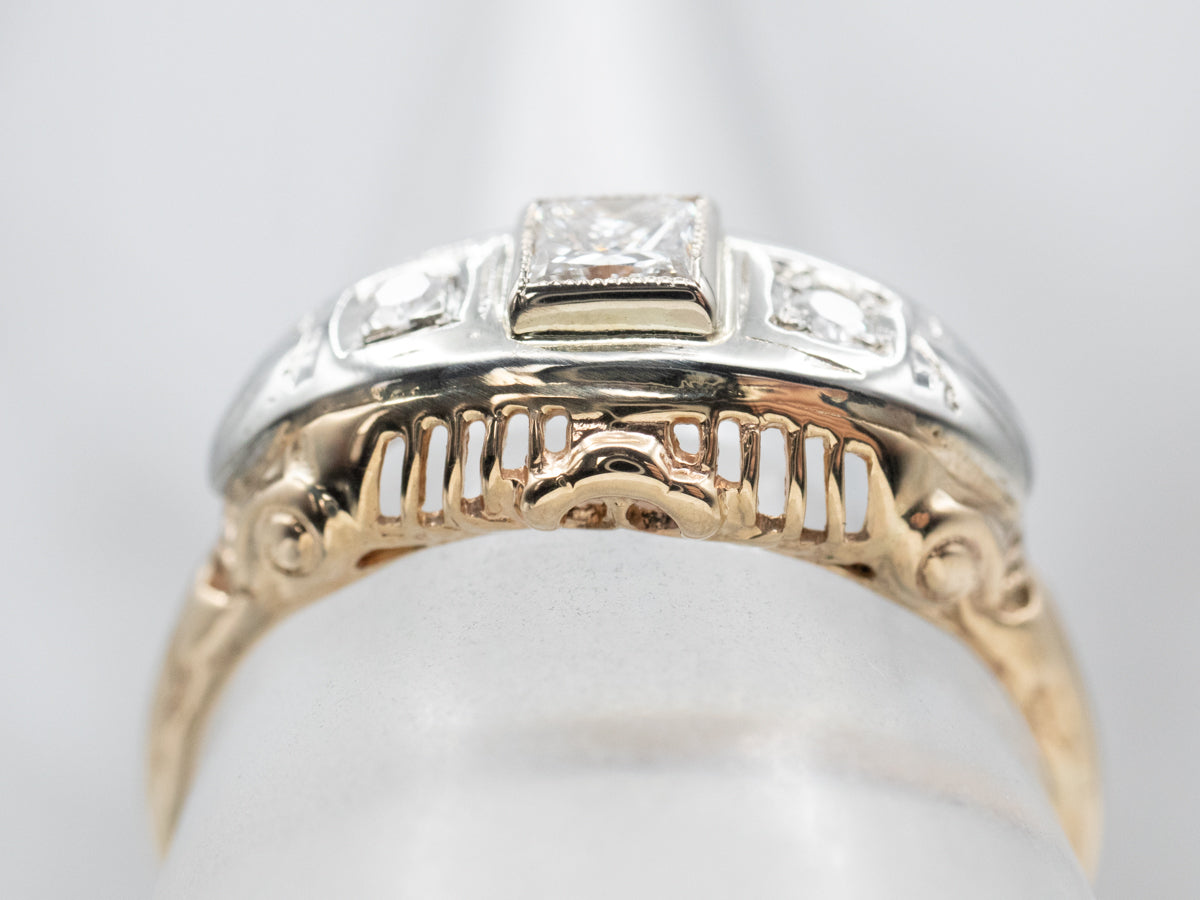 Late Art Deco Era Diamond Engagement Ring