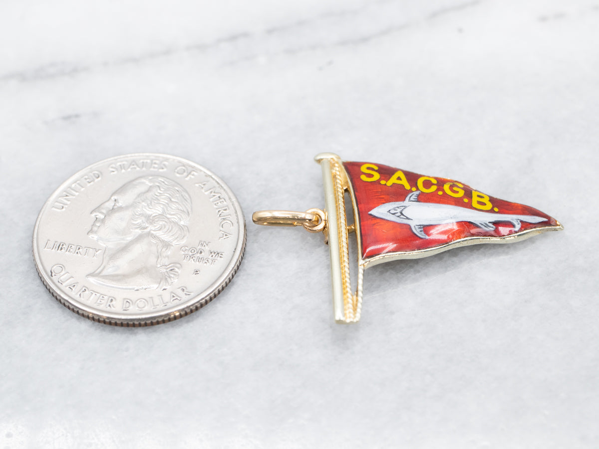 Enamel Shark Angling Club Great Britain Pendant