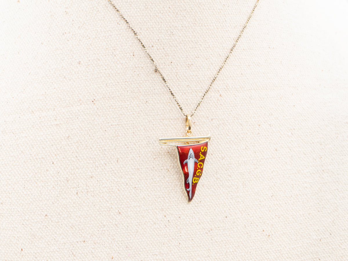 Enamel Shark Angling Club Great Britain Pendant