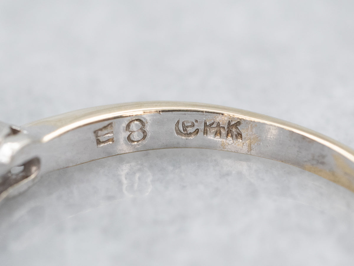 Two Tone Gold Retro Era Diamond Band