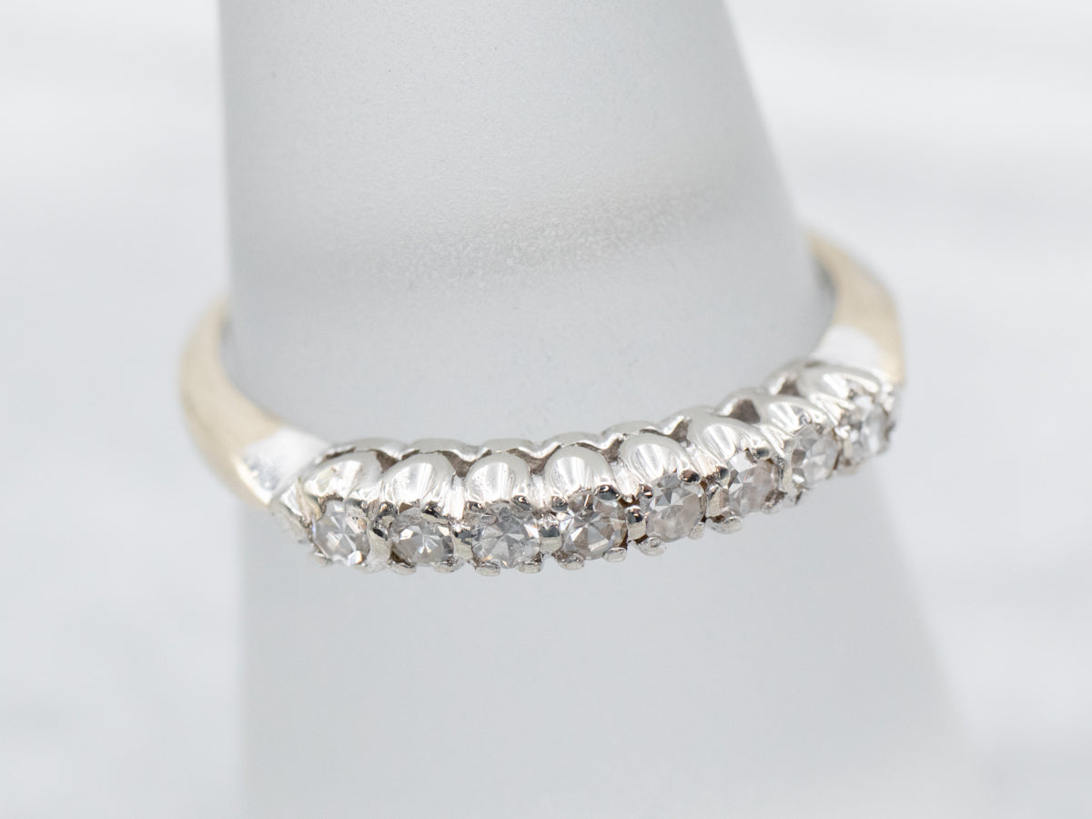 Two Tone Gold Retro Era Diamond Band