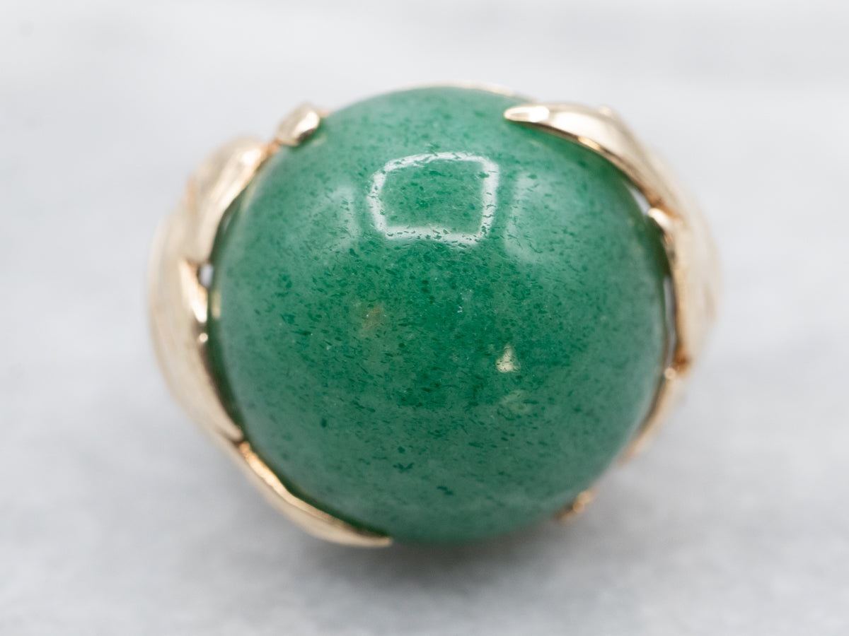 Anillo de aventurina de oro botánico