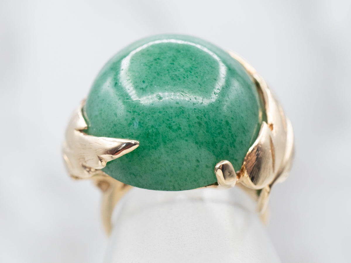 Anillo de aventurina de oro botánico