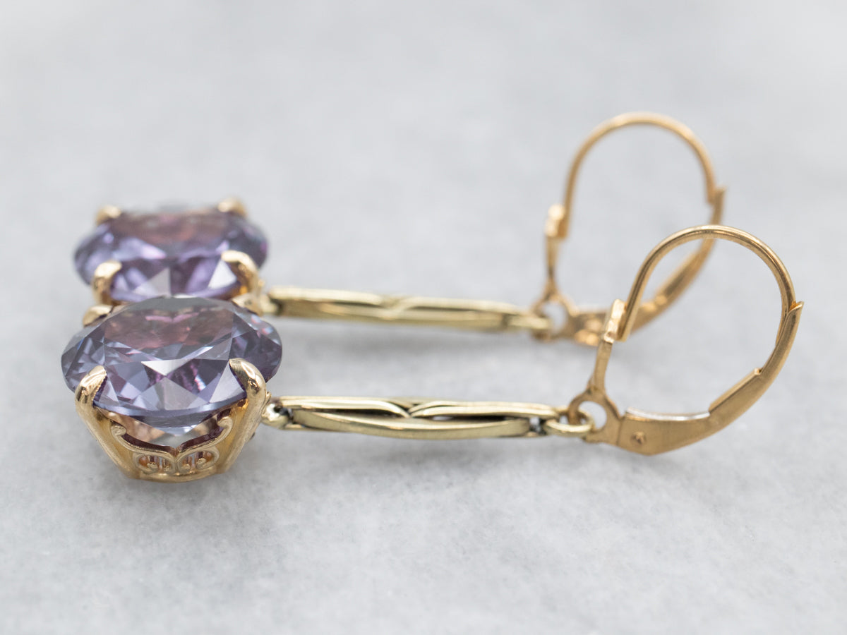 Pendientes colgantes de alejandrita sintética