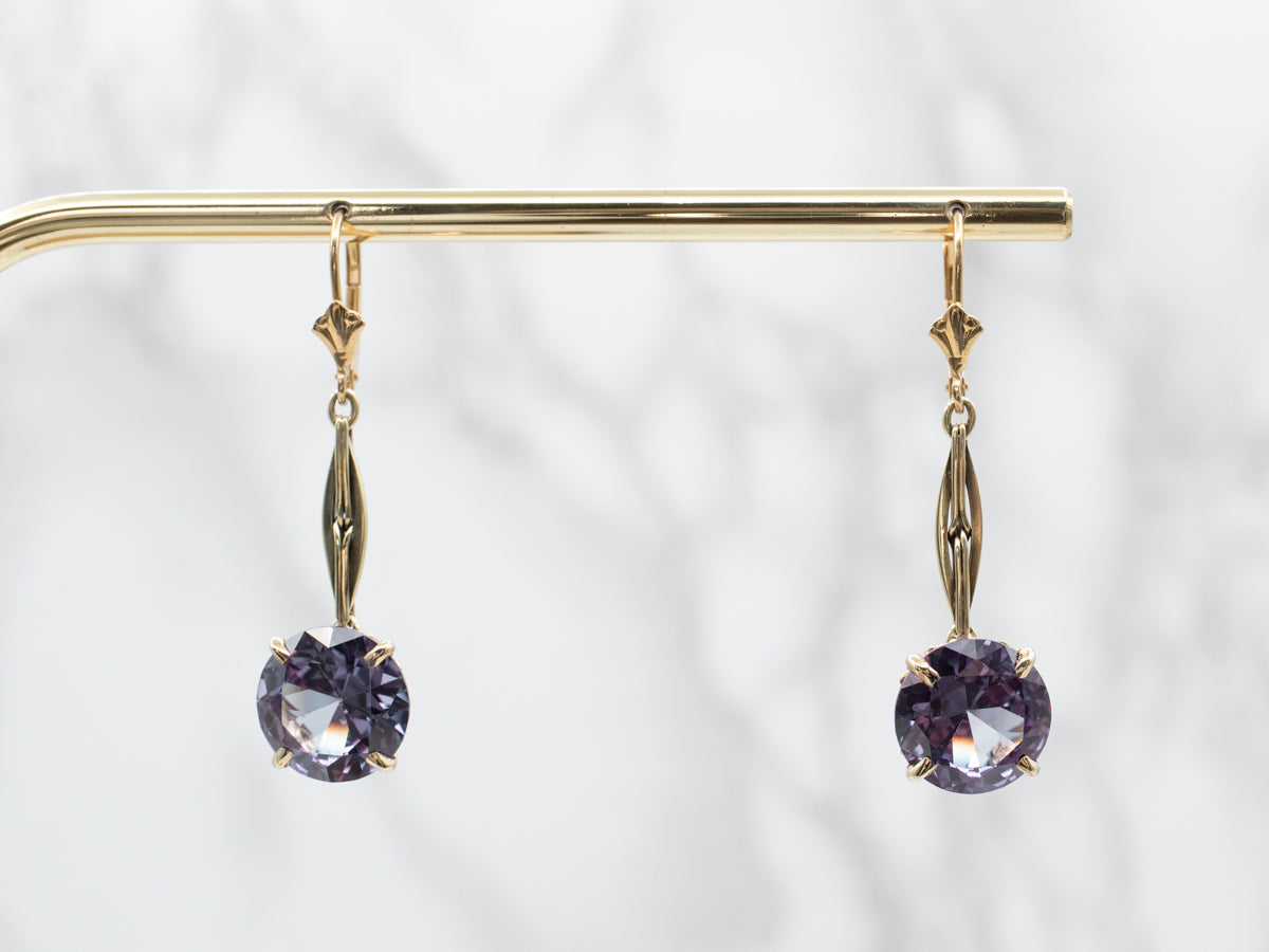 Pendientes colgantes de alejandrita sintética