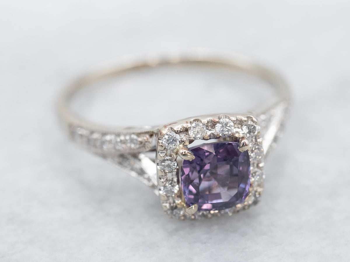 Stunning Spinel Diamond Encrusted Halo Ring