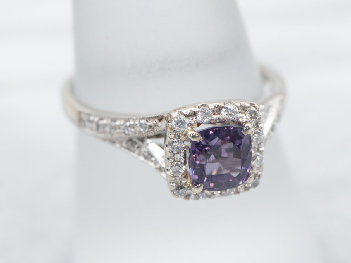 Stunning Spinel Diamond Encrusted Halo Ring