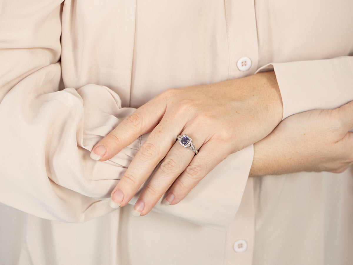 Stunning Spinel Diamond Encrusted Halo Ring