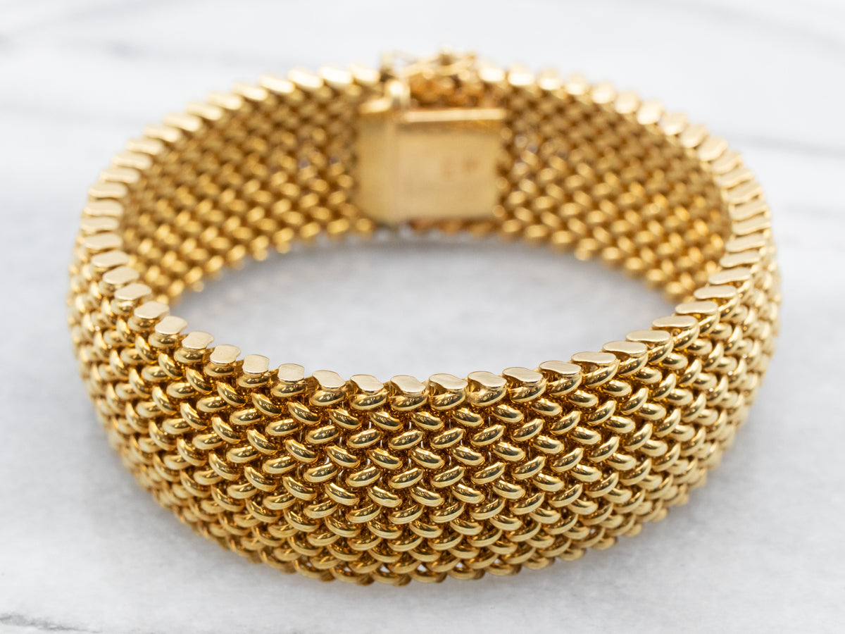 1980s Gold Mesh Link Bracelet