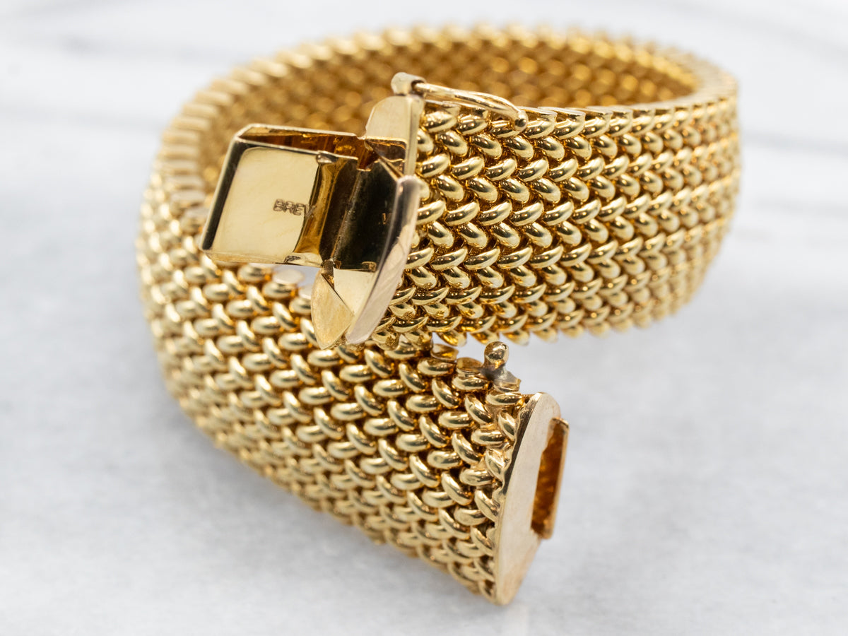 1980s Gold Mesh Link Bracelet