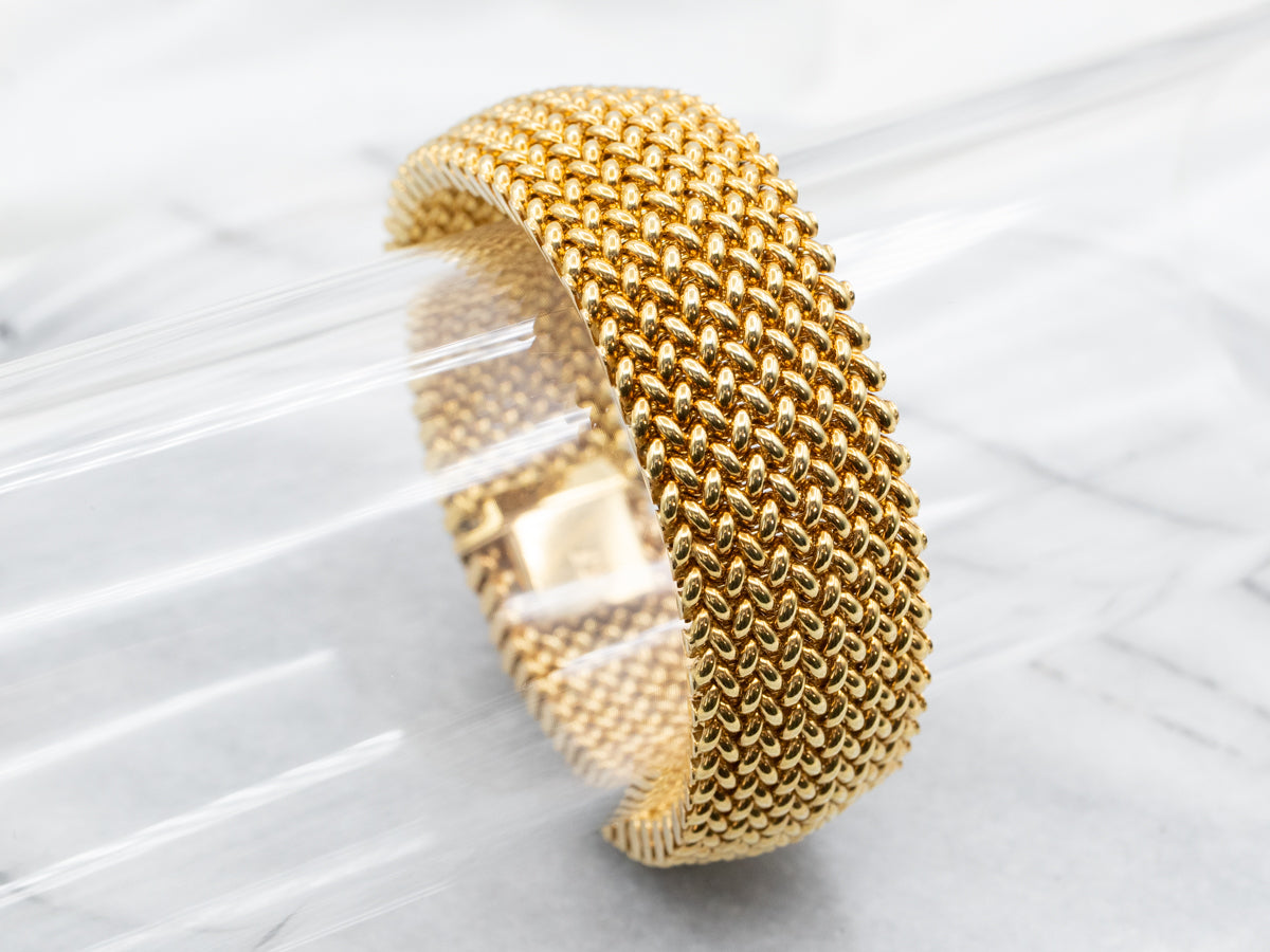 1980s Gold Mesh Link Bracelet