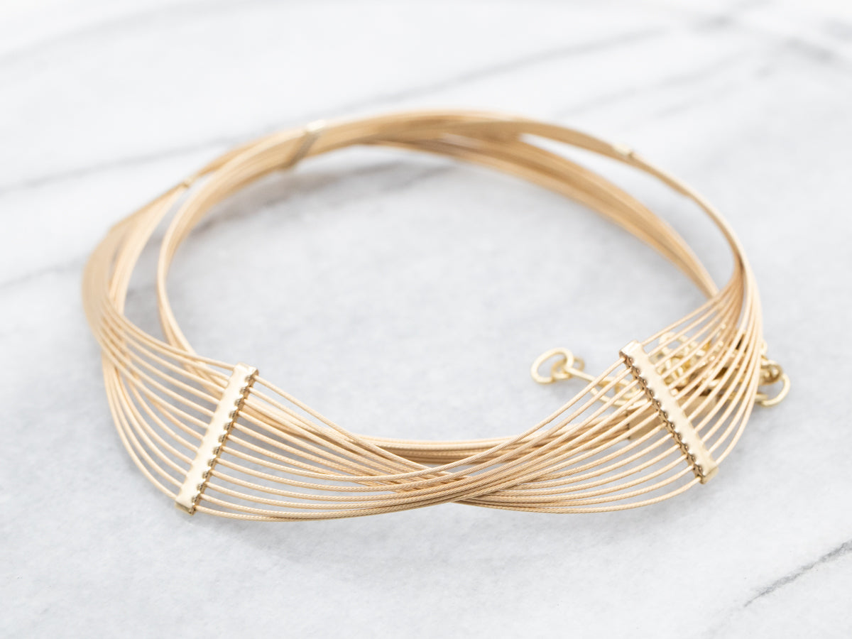 Collar tejido de oro de 14 quilates