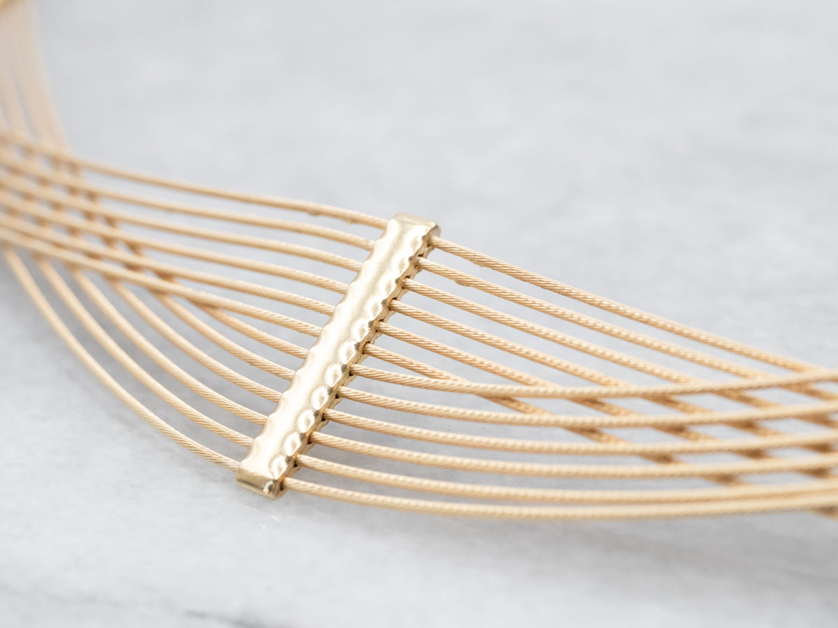 Woven 14-Karat Gold Collar Necklace