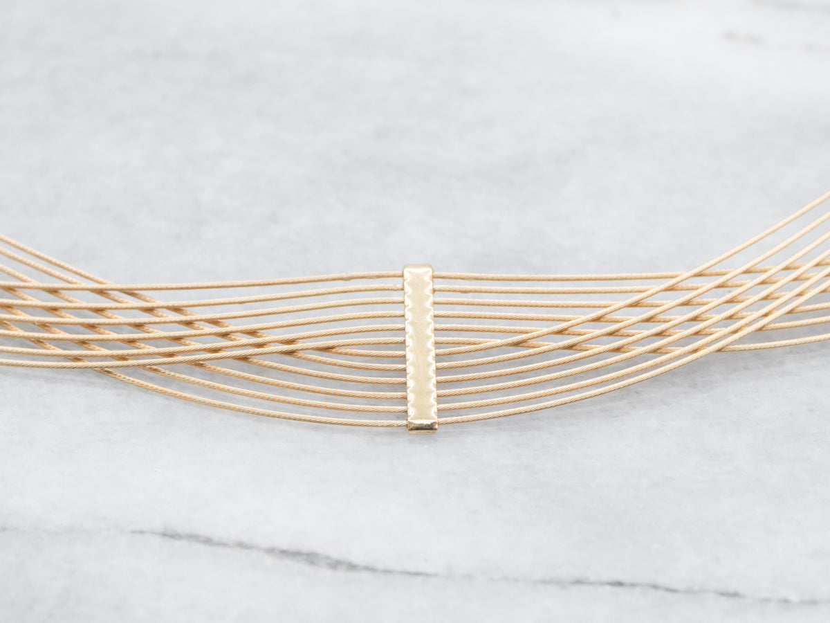 Woven 14-Karat Gold Collar Necklace