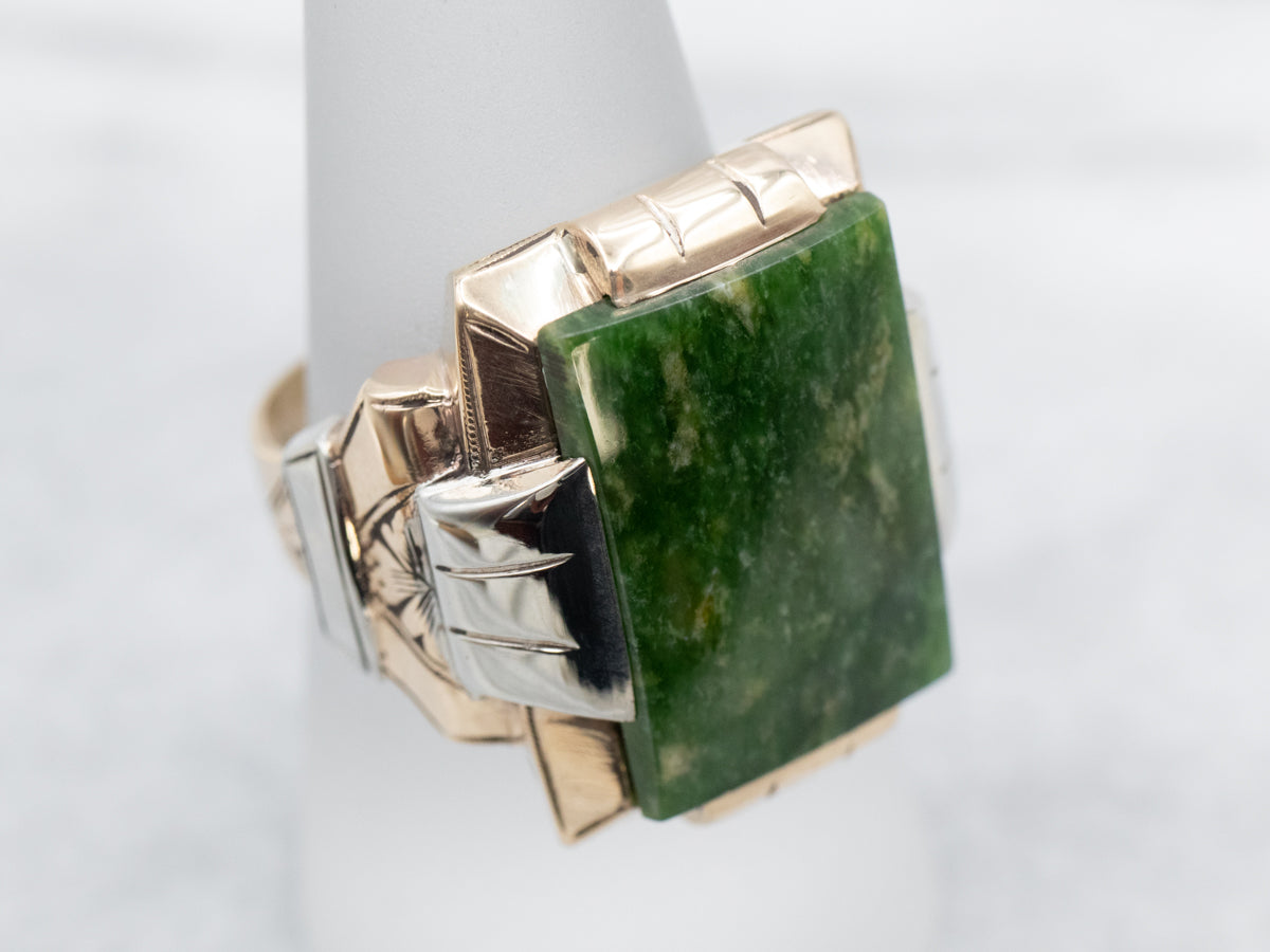 Retro Era Men's Jade Statement Ring