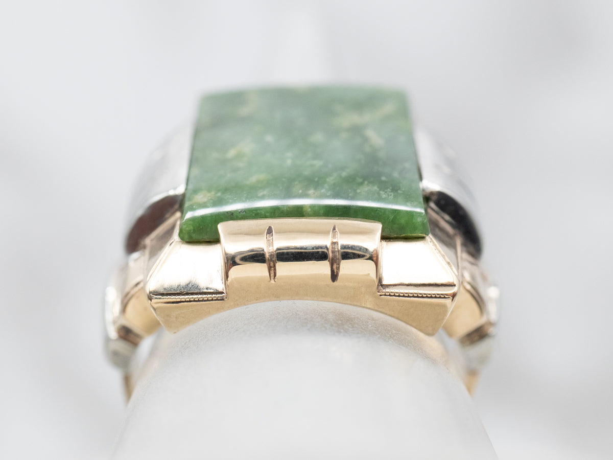 Retro Era Men's Jade Statement Ring