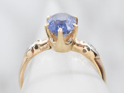 Periwinkle Sapphire and Diamond Ring