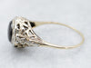 Antique Black Star Sapphire Floral Filigree Ring