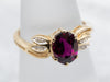 Vintage Grape Garnet and Diamond Ring