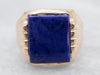 Men's Vintage Gold Lapis Statement Ring