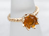 Twisting Fire Opal Yellow Gold Ring