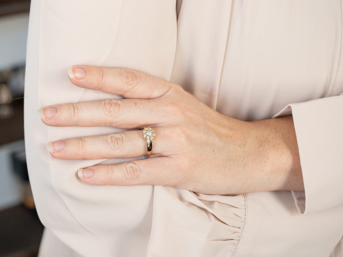 Vintage Diamond Cluster Ring