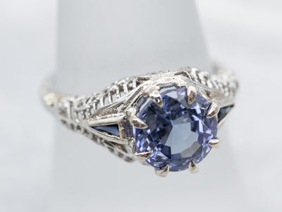 Art Deco Sapphire Engagement Ring