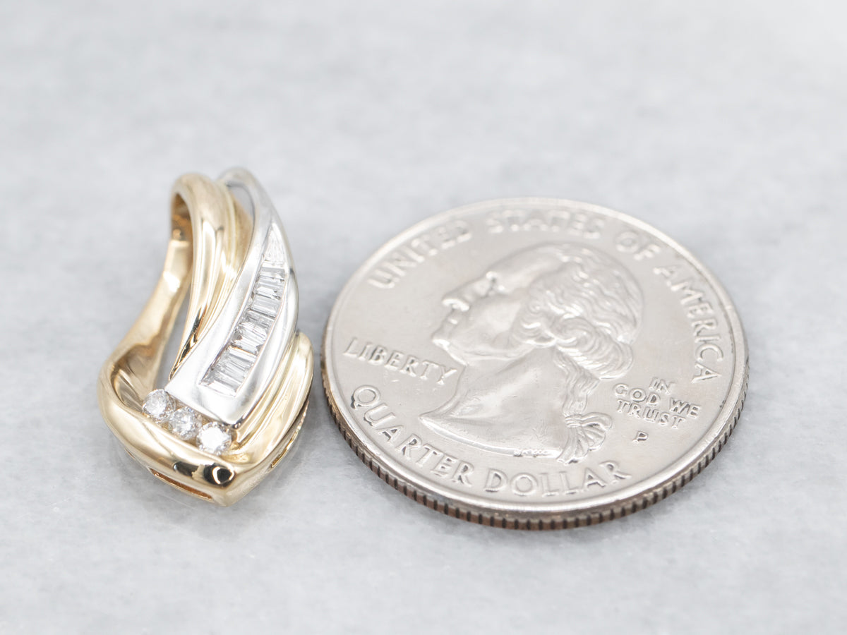 Colgante modernista de oro y diamantes