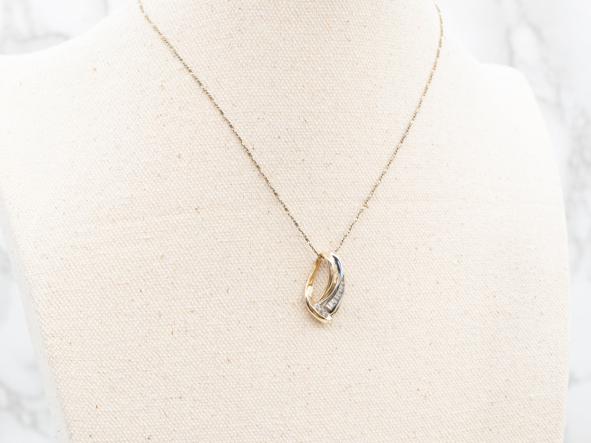 Colgante modernista de oro y diamantes