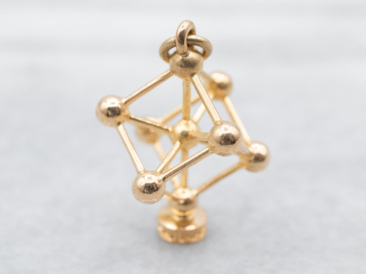 Atomic Gold Atomic 18K Gold Cube Pendant - Market Square Jewelers