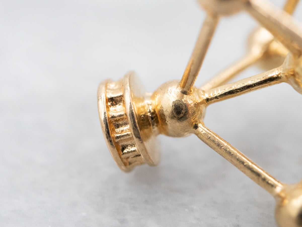 Atomic 18K Gold Cube Pendant