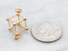 Atomic 18K Gold Cube Pendant