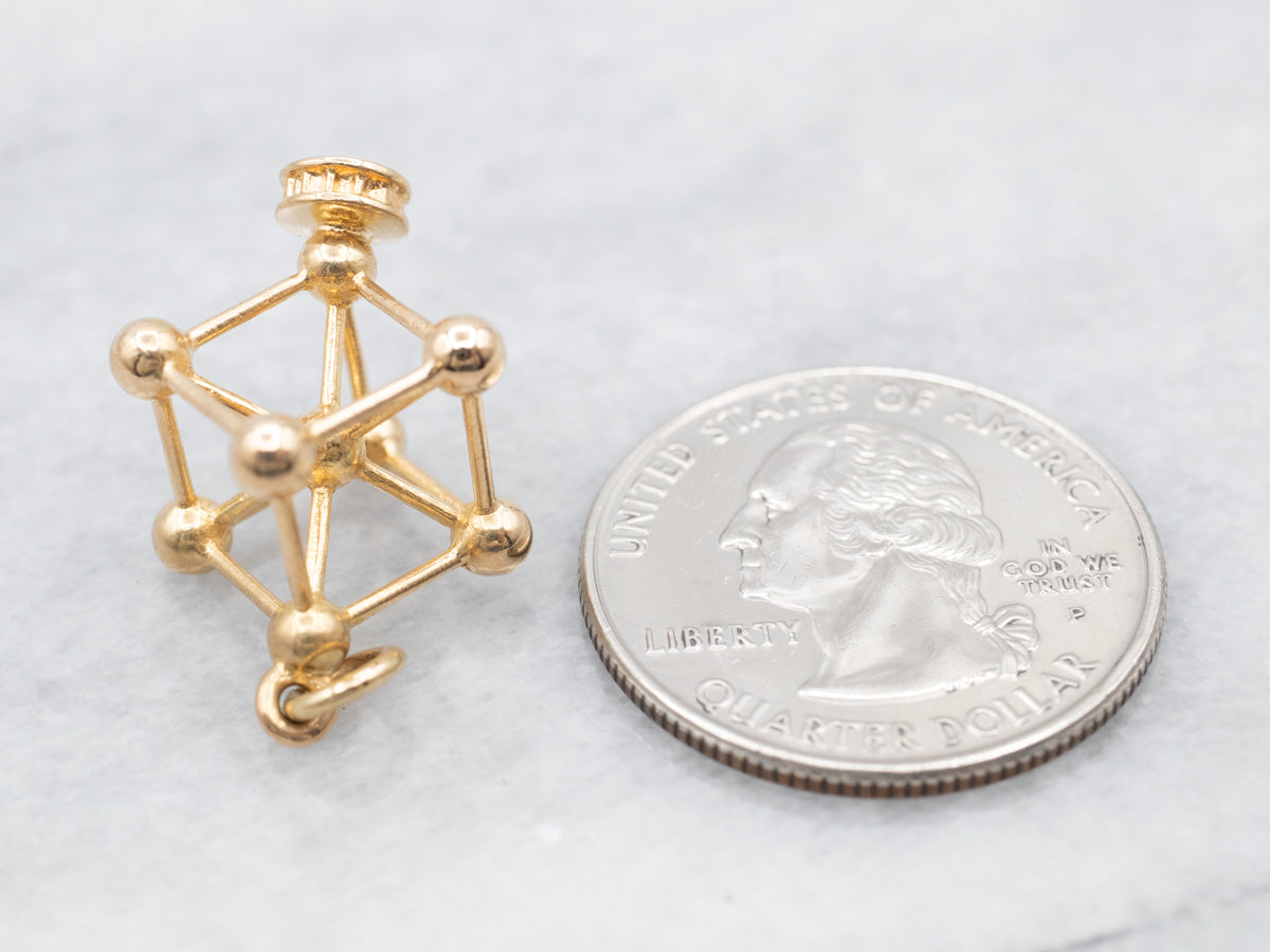 Atomic Gold Atomic 18K Gold Cube Pendant - Market Square Jewelers