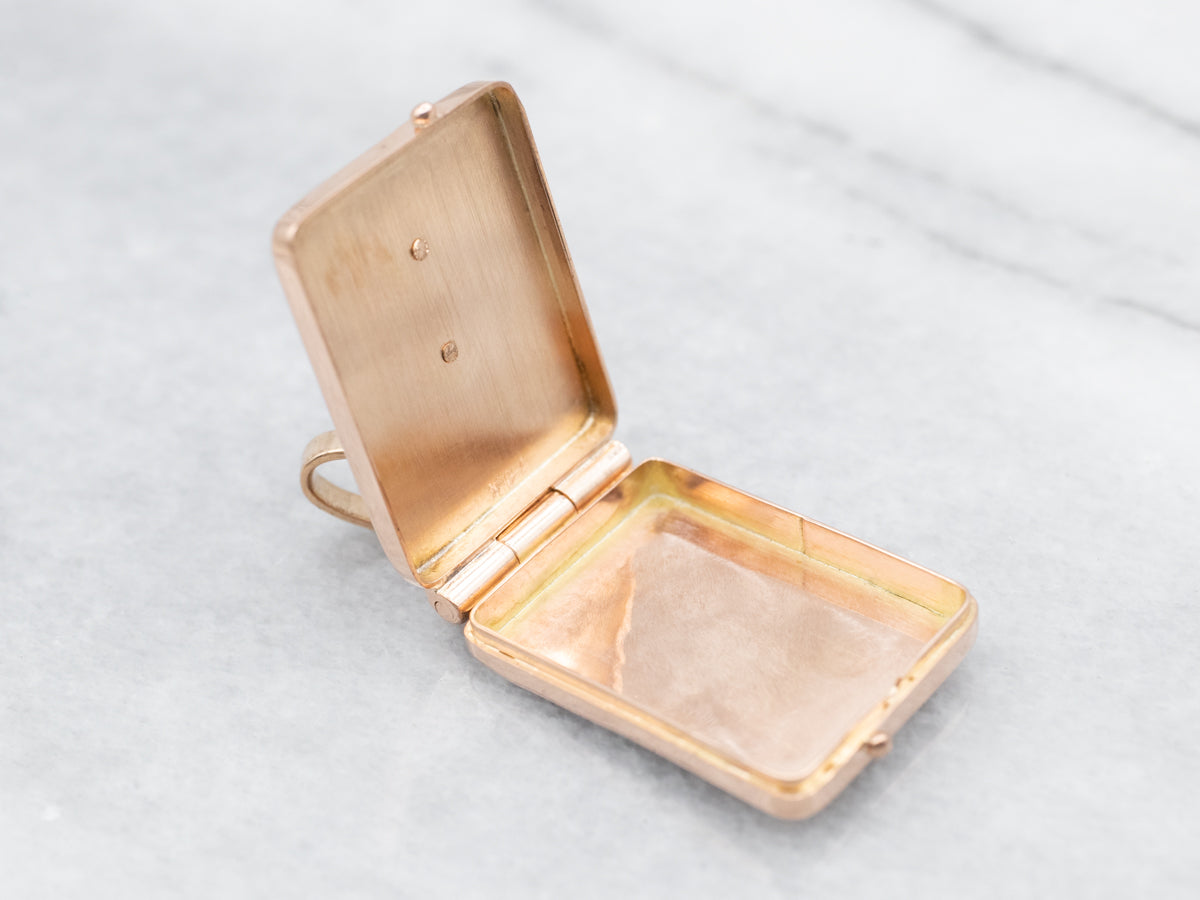 Unique Two Tone Gold "D" Monogram Locket