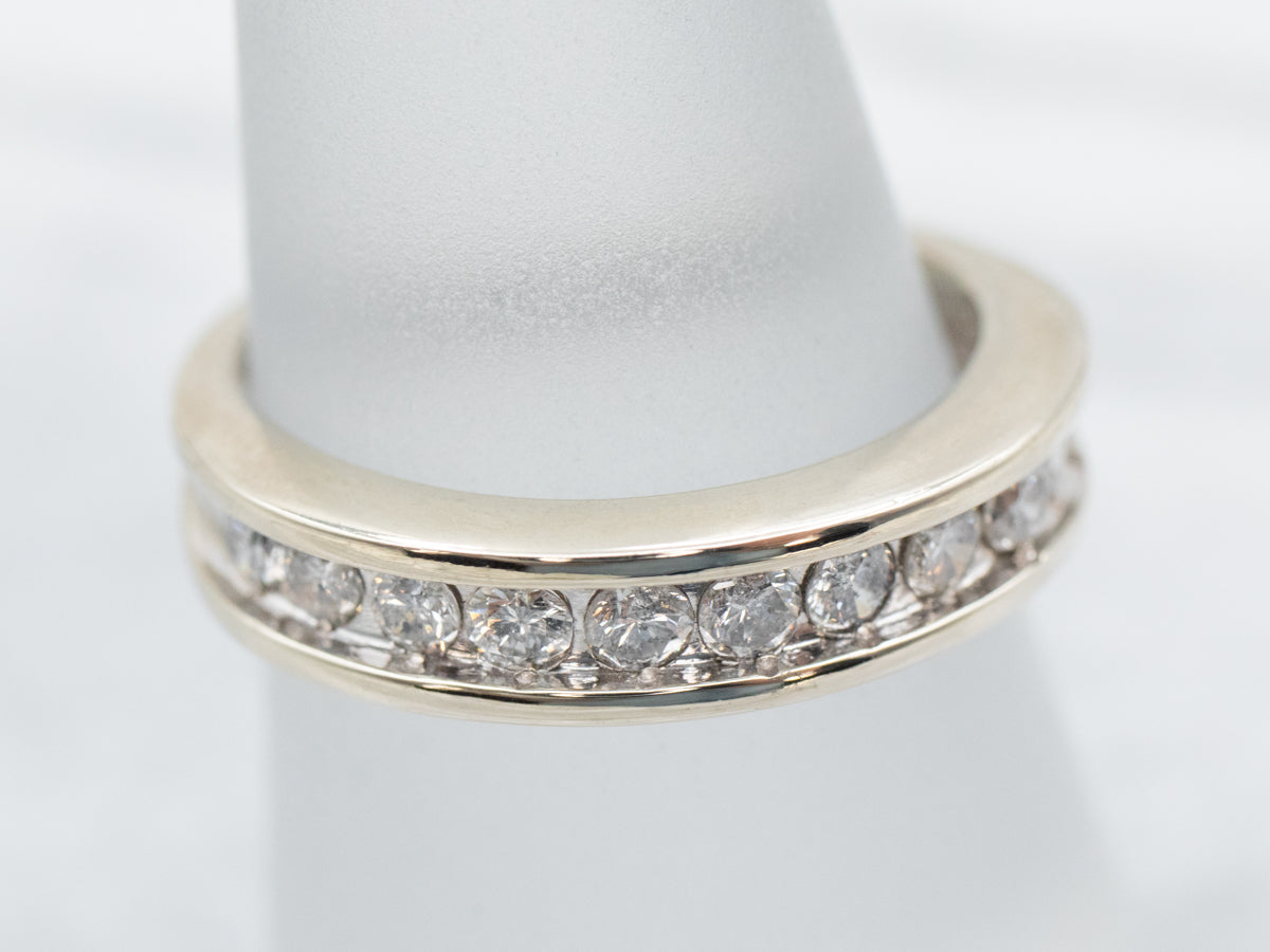 White Gold Channel Set Diamond Band