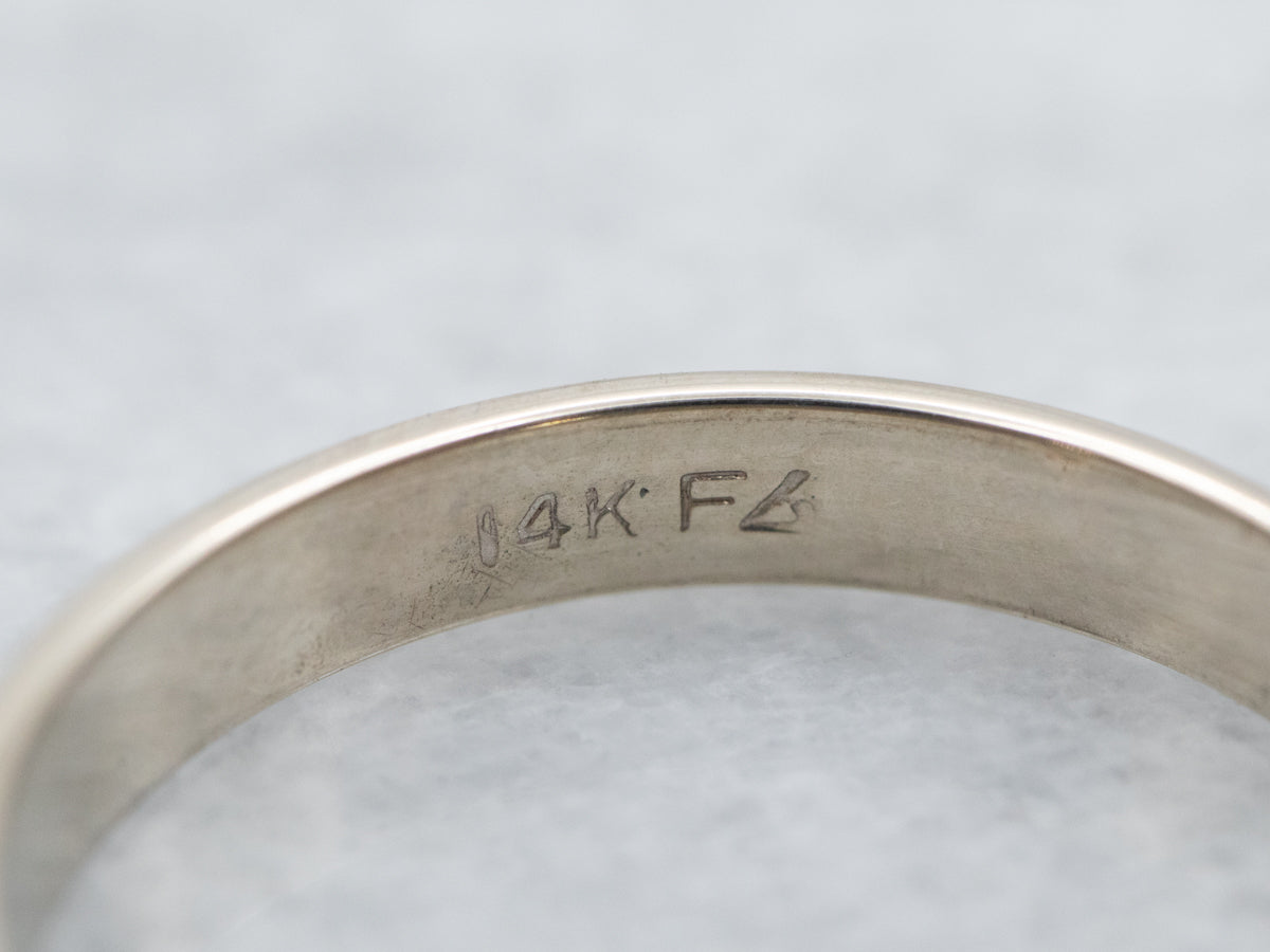 Simple 14K White Gold Band
