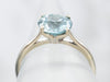White Gold Blue Zircon Solitaire Ring